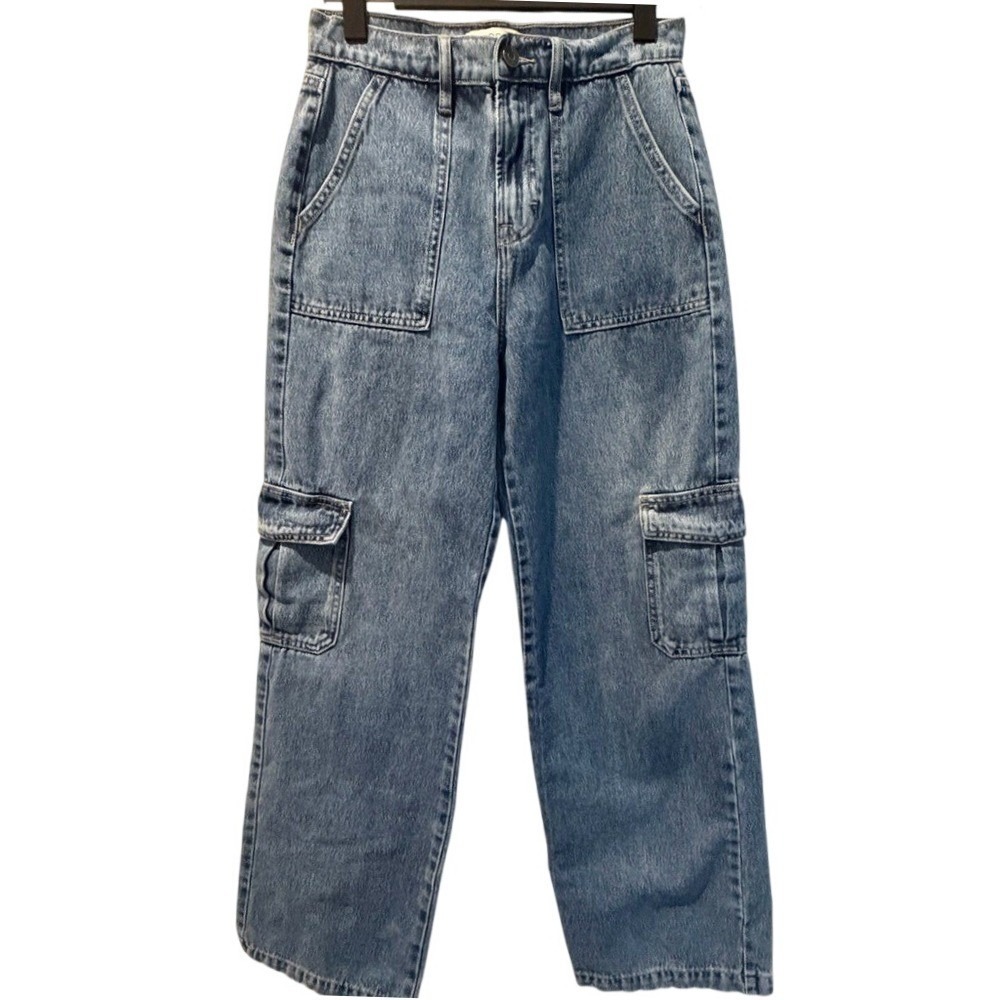 HIDDEN‎ JEANS Peyton High Rise 100% Cotton Wide Leg Jeans Cut HD-1469 Size 25